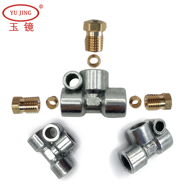 锌/铝合金油管三通分油块可固定油路接头油管